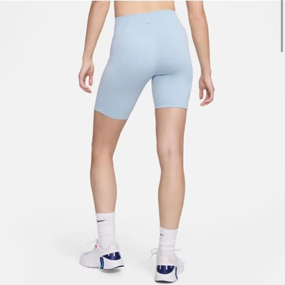 NWT Nike One Dri-Fit Blue High Rise 8” Length Athletic Biker Shorts